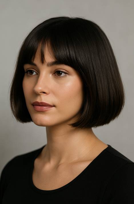 French Italian bob com franja suave