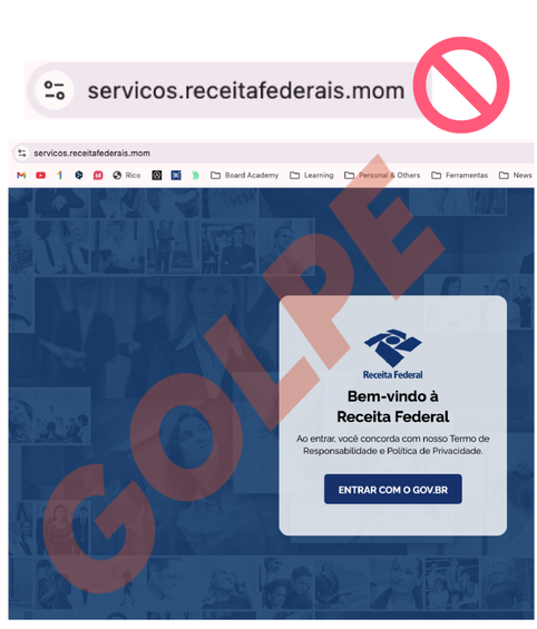 Imagem do Golpe divulgada pela Receita Federal