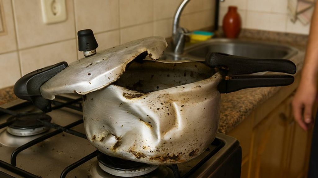 Panela de pressão explode em cheio no rosto