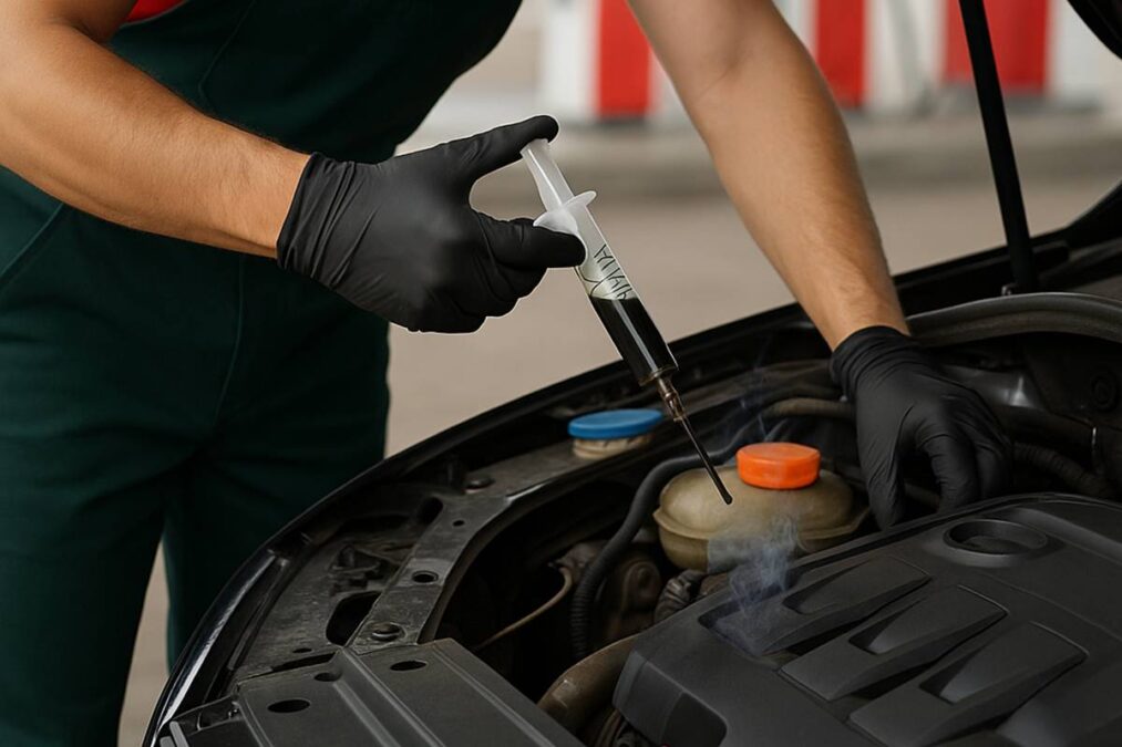 Quando um frentista dos postos oferecer para colocar água no seu carro, tome cuidado óleo queimado
