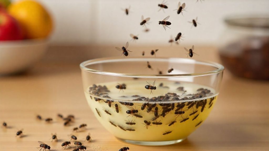 armadilha para moscas na cozinha