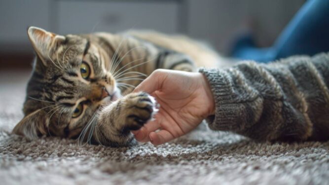 gato curioso brincando