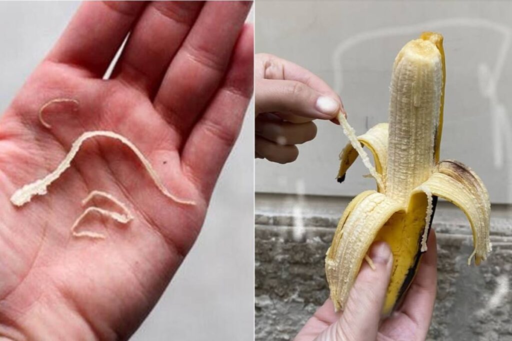 O que acontece se comer o 'fiapo da banana'
