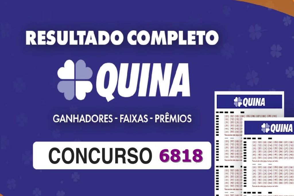 Resultado agora da Quina 6818 (quinta-feira, 4/9)