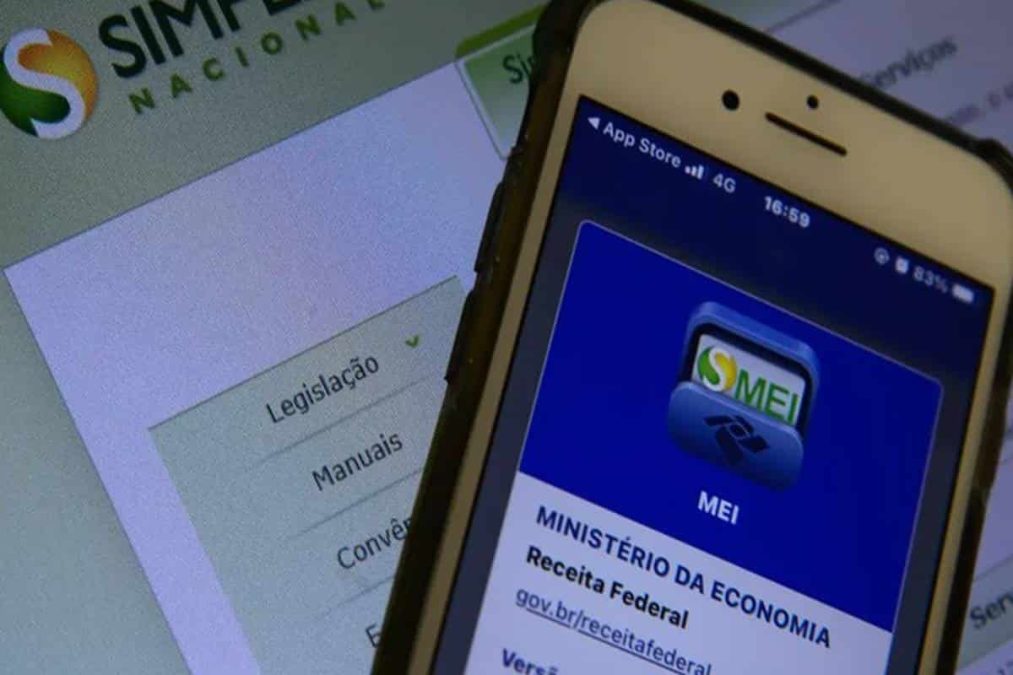 Tela do aplicativo MEI aberta em celular