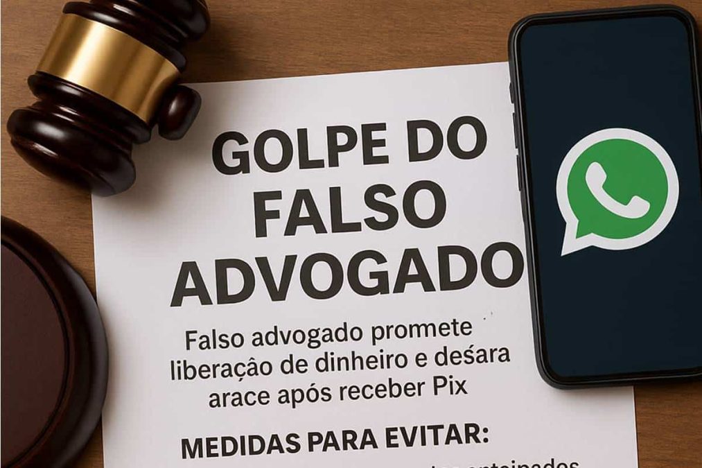Homem preocupado olha celular após golpe do falso advogado