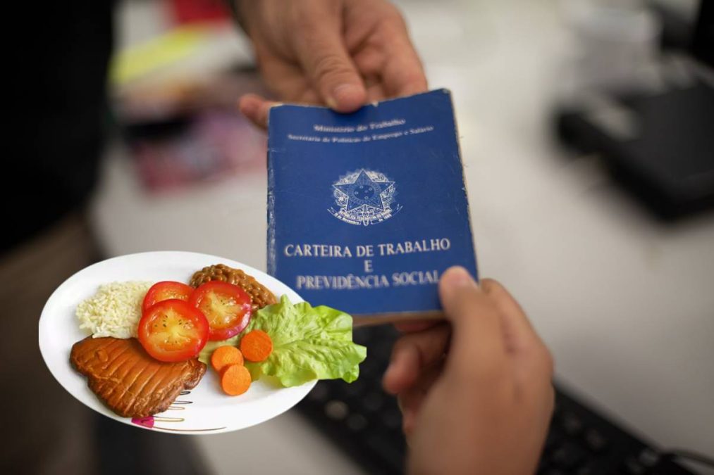 carteira de trabalho e almoço