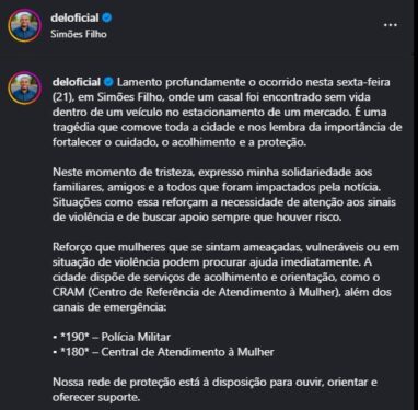 Nota do prefeito Del