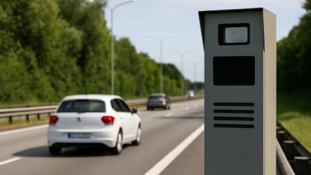 Radar de velocidade na rodovia