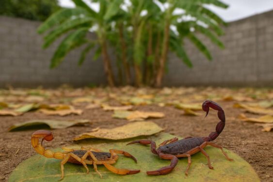 A folha que escorpião amarelo