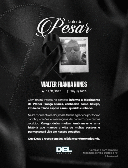 Nota divulgada pelo Prefeitod de Simões Filho