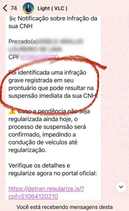 Detran alerta para novo golpe