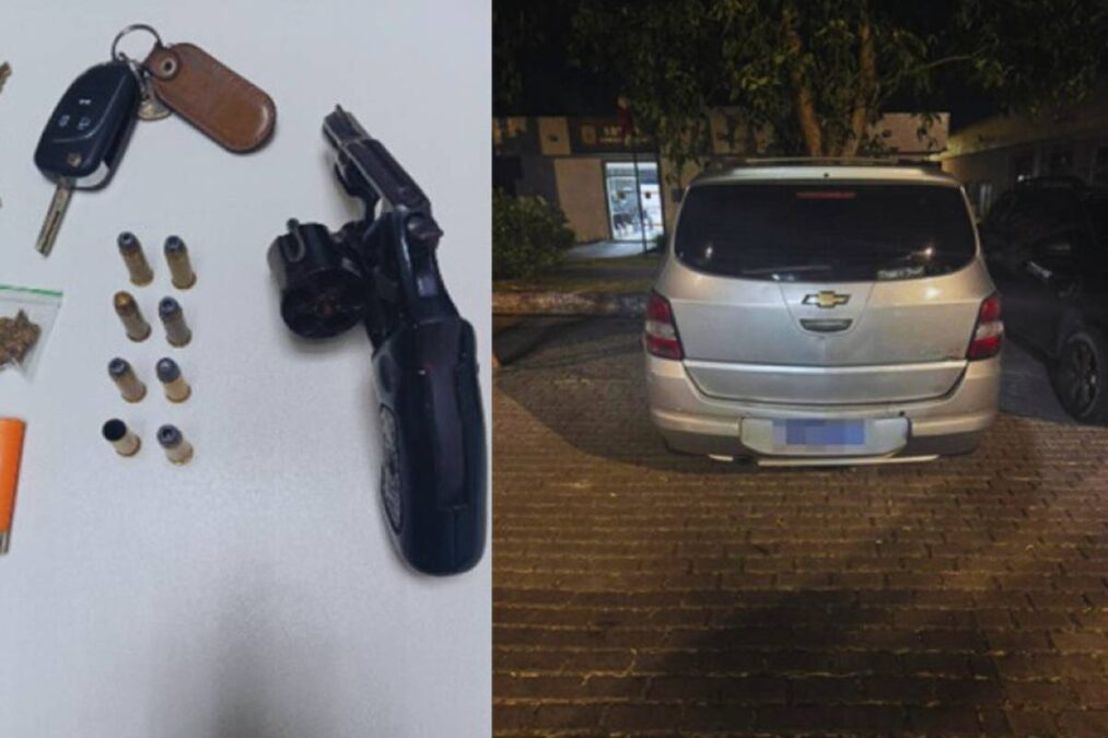 Carro e arma do crime em camaçari