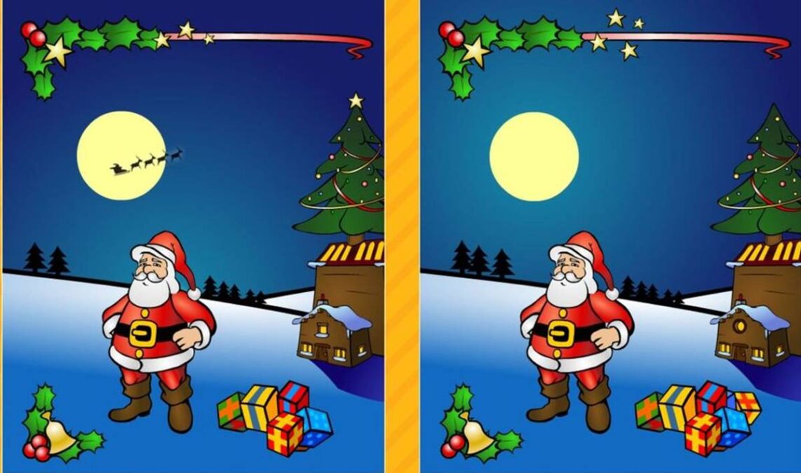 Desafio de natal para encontrar os erros na imagem