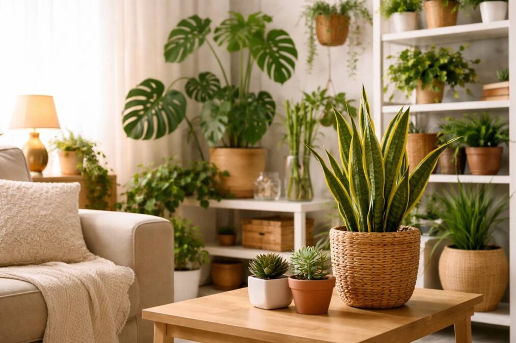 Plantas artificiais dentro de casa