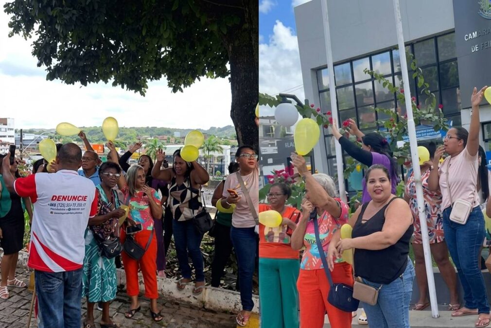 Ex-funcionário do Hospital de Simões Filho realizam manifestação na porta da Prefeitura e Câmara e cobram direitos trabalhistas