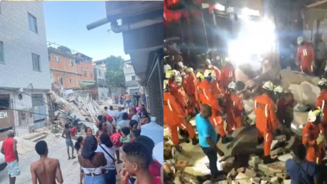 Urgente: Prédio residencial desaba em Salvador e várias pessoas ficam presas nos escombros